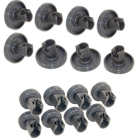 Set mit 16 Geschirrspülerrollen. Kompatibel mit Geschirrspülern von Electrolux, Faure, Zanussi und AEG. Schnelle, werkzeuglose Montage. Strapazierfähiges Material. (1/5)