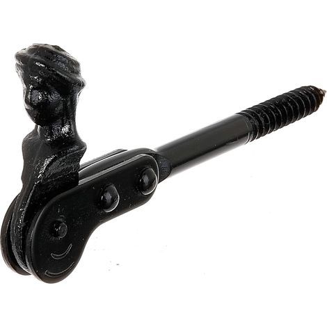 1 - Arrêt De Volet - Tête Bergère - En Acier Laqué Noir - Pour Volet Roulant Ou Battant - Fixation À Visser - Épaisseur Max 60 Mm - Noir - 126,5 Mm