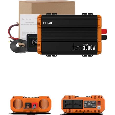 Inverter per auto, onda sinusoidale pura, telecomando, 3000W-24V, Europa-a, 24V-a, 220-240V-a (1/2)