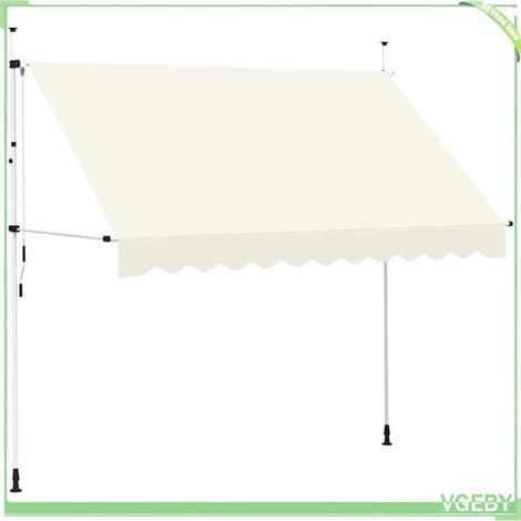 Auvent rétractable manuel - FAFEICY - 143696 - Crème - 300 cm - Projection 120 cm (1/5)