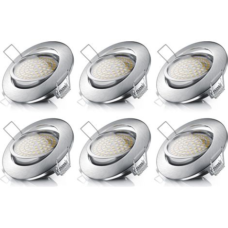 Brandson 6x LED Einbaustrahler, dimm- und schwenkbarer Deckenspot mit Aluminium Rahmen / Warmweiß (1/5)