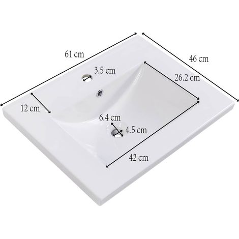 Meuble sous lavabo en et céramique de salle bain table toilette armoire sous-meuble gris clair taille 60 cm avec couleur pour style (1/5)