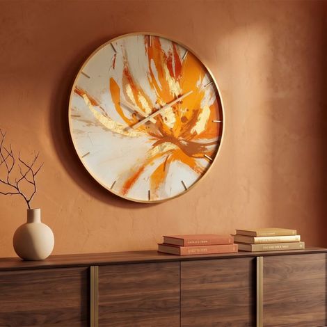 Reloj de pared de 60 cm Millie, naranja y blanco (1/5)