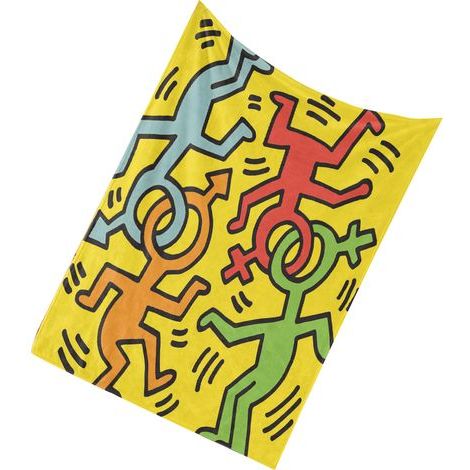 Personalisierte Keith Haring BL696-3 Decke, 150 x 200 cm, künstlerisches Design, Überwurf für Sofa oder Bett, trendige Dekoration (1/5)