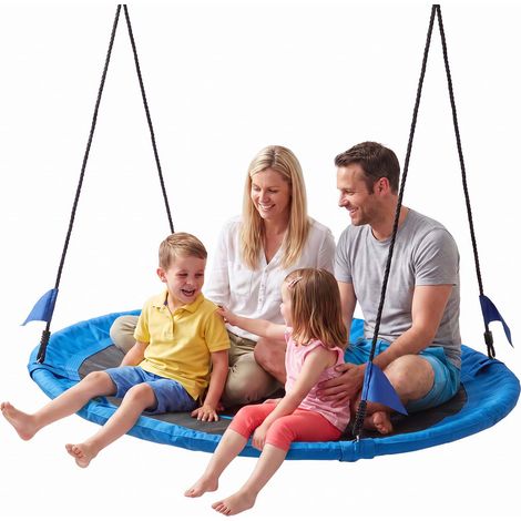 Mophorn Nestschaukel ⌀149 cm mit Tragkraft von 317 kg, geeignet für drinnen und draußen, 360° drehbar, Schaukelsitz aus 900D Oxford-Gewebe, inklusive 2 Aufhängegurten und verstellbaren Seilen (1/5)