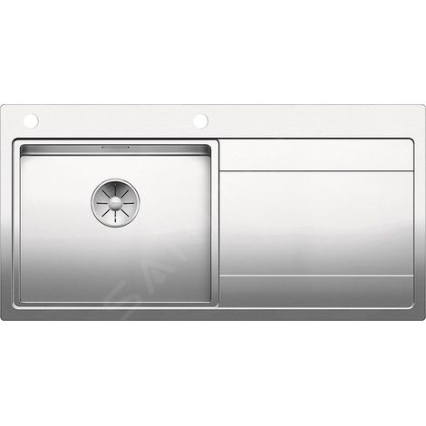 Blanco Divon II - Évier, 100x51 cm,avec égouttoir et commande excentrique , inox 521659 (1/6)