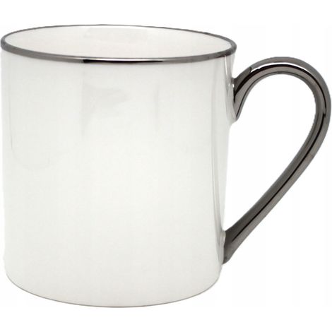 Elegante tazza grande in porcellana bianca con dettagli argentati, 550 ml (1/5)