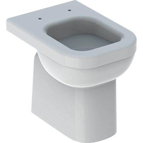 Cuvette WC au sol Geberit Renova Comfort Square, surélevé, semi-carénée, 55.5cm, Blanc