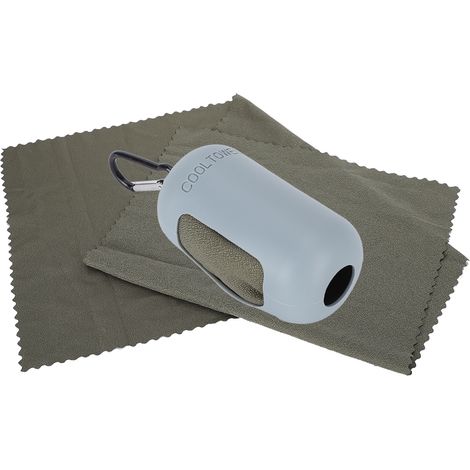 Tragbares, schnelltrocknendes Mikrofaser-Reisehandtuch mit Kühlfunktion für Sport und Dusche, ideal für Outdoor-Camping (Grau) (1/5)