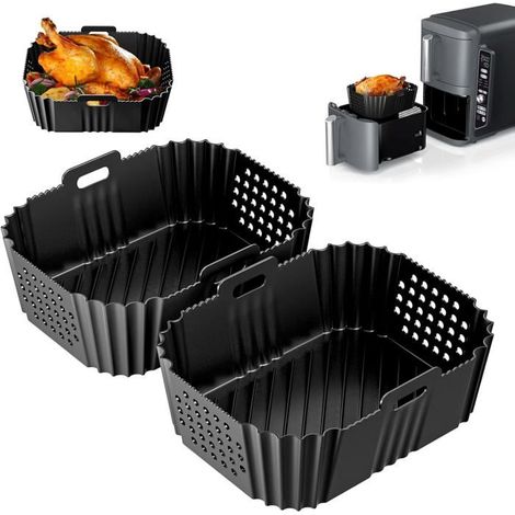 2 Moule Silicone Air Fryer pour Ninja Double Stack SL400EU AF400EU AF300EU,Plat Silicone Air Fryer Accessoire Air Fryer