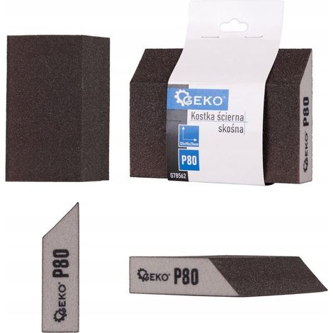 Bloc de ponçage geko g78562 grain P80 125x90x25 mm (1/3)