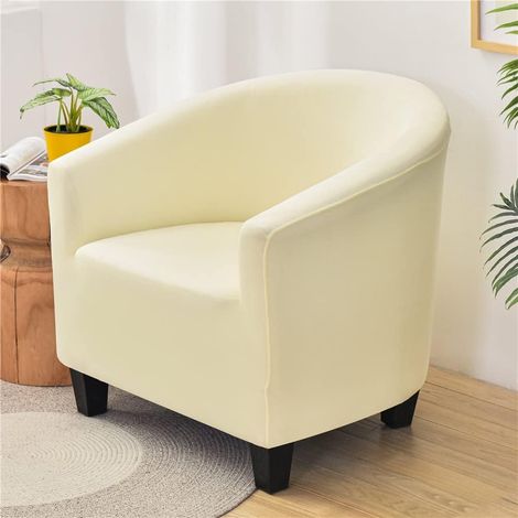 Housse de Fauteuil Extensible Couleur Unie - Protection Amovible et Lavable pour fauteuils Club - Housse Anti-poussière pour canapé (1/5)