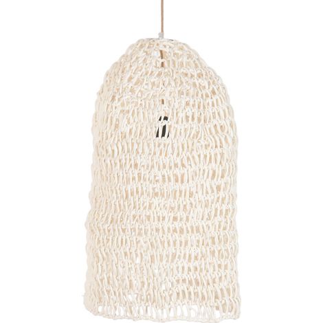 Lampara Techo Fibra 40X40X80 Trenzado Crudo (1/5)