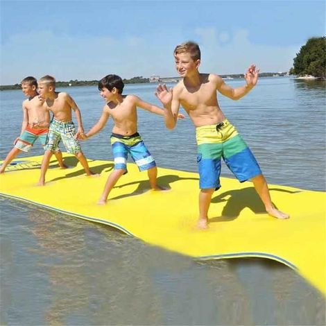 Matelas flottant en mousse MINKUROW 110x40 cm, lit d'eau pour piscine enfant, tapis de repos aquatique moelleux, confortable pour bronzer et se détendre (1/4)