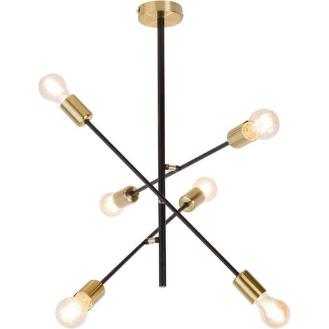 Lampada a sospensione Lanny metallo nero / oro Ø56cm H: 65cm (1/5)