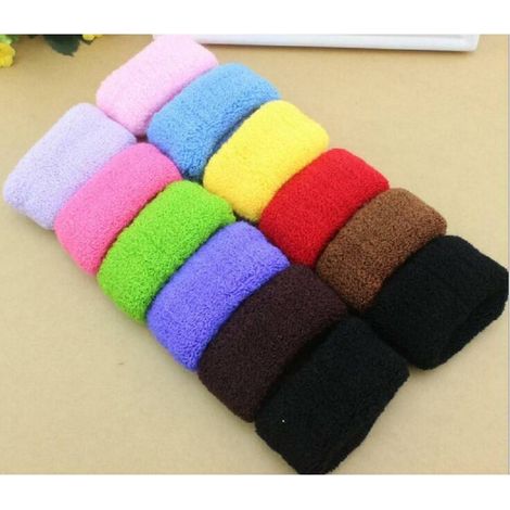 TrAdE Shop Traesio - Set 12 Pezzi Elastici Codini Per Capelli Spugna Polsoni Colorati Larghi -