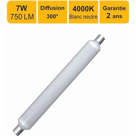 Tube LED - S19 - 7 W - 750 Lm - 4000 K - Blanc Neutre - Pour Salle De Bain - IP20 - 30000 Heures - 1 Pièce (1/5)
