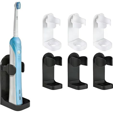 6 Pièces Support Brosse a Dent Electrique 2 Couleurs Porte Brosse à Dents Mural Conception D'entonnoir Toothbrush Holder pour Rasoir Dentifrice Nettoyant pour Le Visage Peigne (1/5)