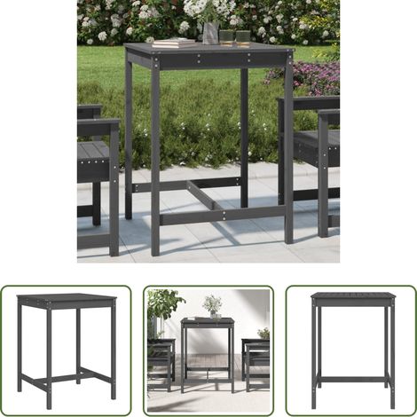Holz - Gartentisch Grau 82,5x82,5x110 cm Massivholz Kiefer (1/5)