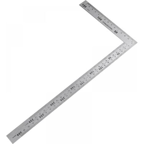 Equerre - Acier Inoxydable 150×300 mm - Angle Droit 90 Degres - Pour Charpentier Menuisier Ingenieur - 1 Piece