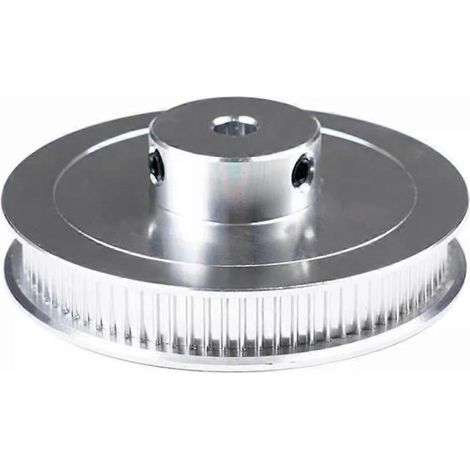 Synchronriemenscheibe 2GT 80T, 5 mm Bohrung, GT2 Zahnriemen, 80 Zähne, 6 mm Breite, für Voron 2.4 3D-Drucker, silberfarben. (1/5)