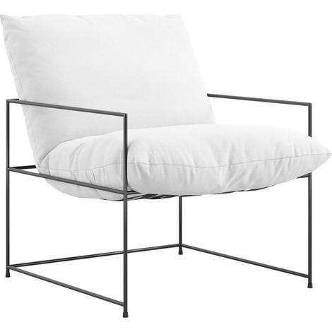Brook Chair - House Weave/Metal - L75 x W75 x H95 cm - White/Black