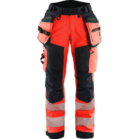 Pantalon softshell haute visibilité femme 7118 - Rouge/Noir L - FR(44) - SE(C42) - Courtes