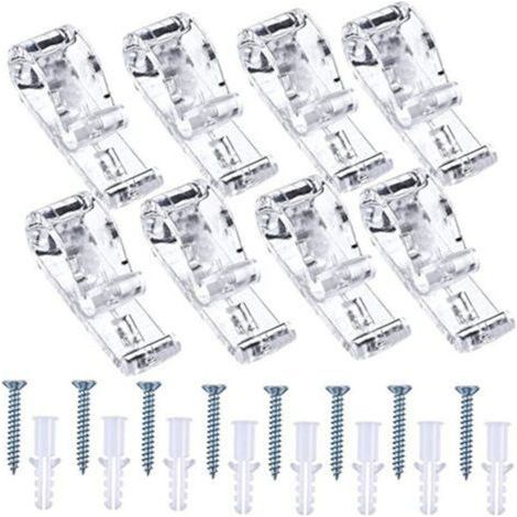 ALLIANDISEnsemble de cordons de sécurité transparents pour stores enrouleurs - 8 ensembles, comprenant un support en forme de P, des crochets de fixation et une chaînette à billes, convenant aux ridea (1/4)