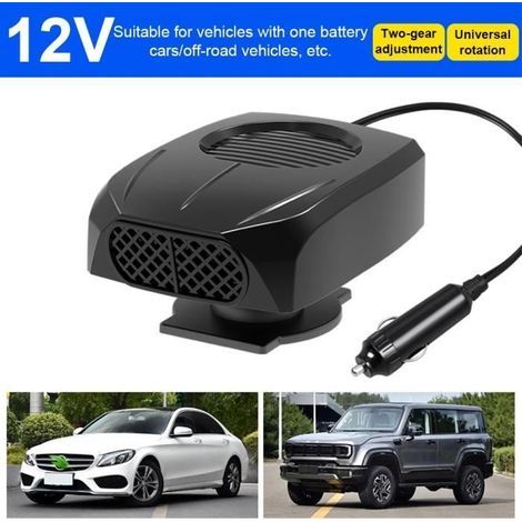 Chauffage D'appoint Pour Vehicule - Ventilateur pour voiture - prise allume cigare DC 12V - Noir (1/4)