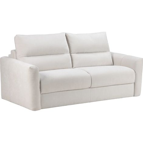 Divano letto 3 posti express in tessuto ciniglia beige - Letto 140 cm - Materasso 16 cm - DOVENA di Maison Céphy (1/5)