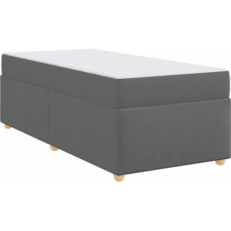 Lit simple,Lit adulte,Cadre de lit avec matelas Gris foncé 90 x 200 cm tissu CFW7092823 (1/5)
