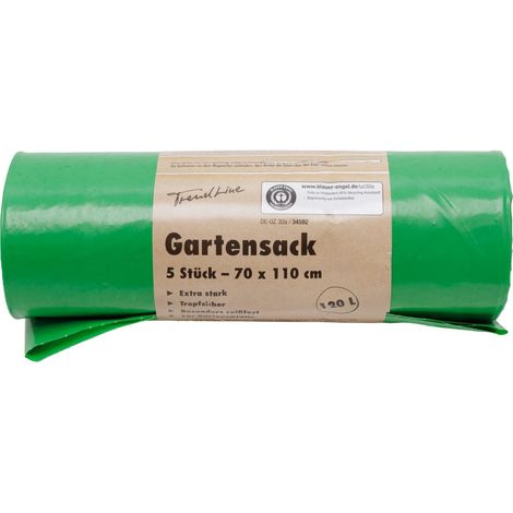 TrendLine Müllsäcke für Gartenabfälle 120 l Gartensack 5 Stück Abfallbeutel (1/3)
