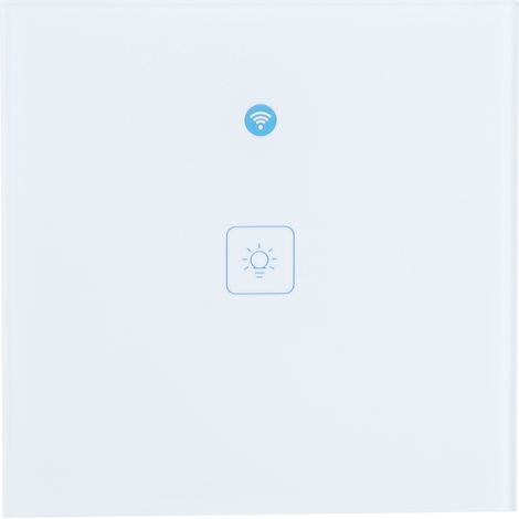 Interruttore a parete touch WiFi, in vetro temperato e ABS ignifugo, 100-240 V, elegante design quadrato per la casa intelligente. (1/5)
