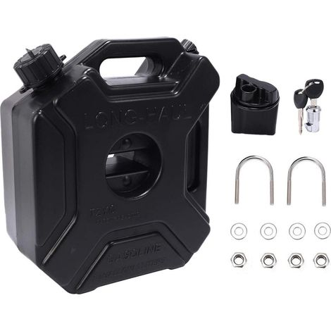 5L Kraftstoffkanister mit Schloss & Schlüssel, Schwarz, für Motorradmontage (1/5)