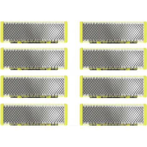 Compatible con OneBlade - Cuchillas de repuesto para afeitadora/recortadora eléctrica OneBlade, de acero inoxidable duradero, para recortar, dar estilo y afeitar, paquete de 8 (1/5)