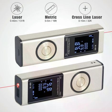 Télémètre laser numérique intelligent 40 m/60 m, télémètre portable, mini outil de mesure de distance portatif (1/4)