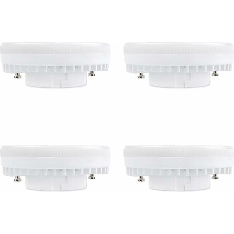 Ampoule GX53 LED 9W, Blanc Froid 6000K, 120°, Équivalent Lampe CFL GX53 15W-18W, 900LM, Non-dimmable, Spot LED Encastrable pour Meuble Cuisine/Plafond/Armoire, lot de 4 (1/4)