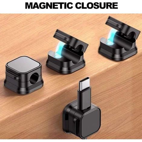 Pinces À Câbles - Magnétiques Adhésives - Pour Câbles De Chargement HDMI USB Audio - Blanc - 9 Pièces (1/4)