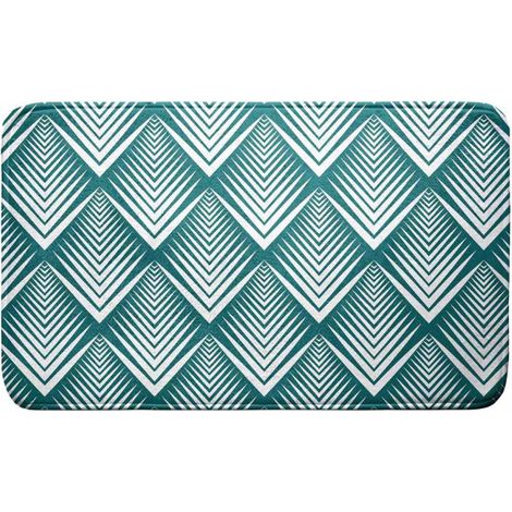 Tapis de Bain Imprimé "Blueart" 45x75cm Bleu (1/3)