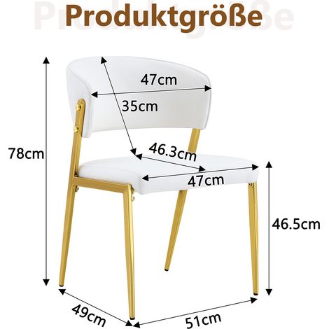 Lot de 2 chaises de table modernes, rembourrées, piètement en acier, dossier confortable et siège en cuir synthétique. Parfaites pour cuisine, salon ou espace repas. Fauteuils sans accoudoirs. (1/5)