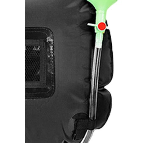 Sac de douche solaire 20 L, grande capacité de stockage d'eau, accessoire de salle de bain pour le camping, noir (1/5)