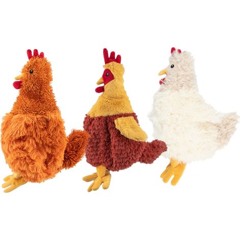Best Pet Supplies Plüschspielzeug für Hunde zum interaktiven Spielen, buntes Indoor-Spielen für Welpen und Senioren. - Huhn, Braun, Beige, Weinrot