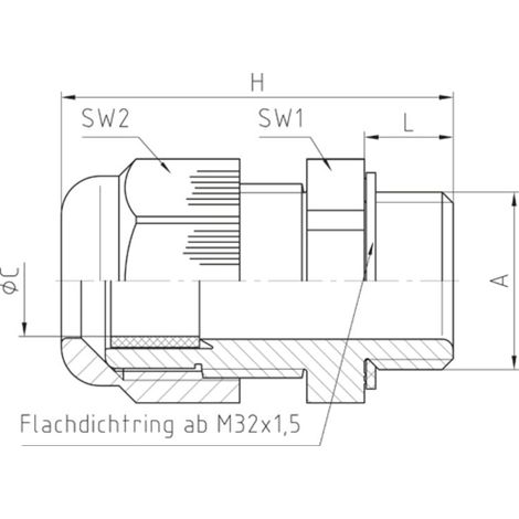 Jacob Kabelverschraubung M 50/PG 42 5042M50PA12/7035 RAL7035 5 Stk