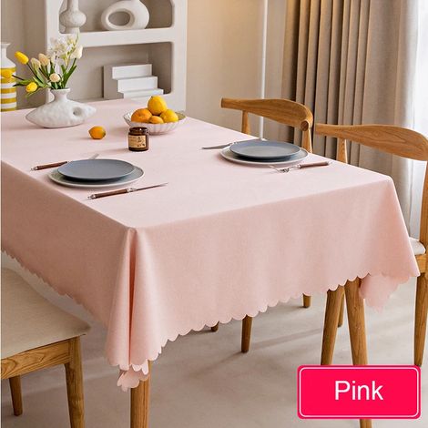 Nappe imperméable, en coton et lin nordiques, style japonais, unie, rose (Pinkmax) Rose (1/5)