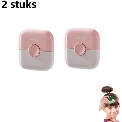 Peigne tondeuse multifonction 2 en 1 pour couper les cheveux abîmés pointes fourchues et cheveux clairsemés rose (1/5)