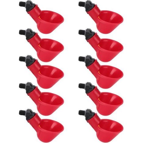 Poulet Fontaine D'eau, 10 PCS Volaille Mamelons D'eau Buveur Automatique Mangeoire À Poulet Distributeur D'eau Potable pour Canards (1/4)