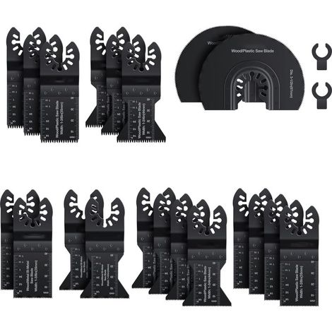 Freosen – Lames de scie oscillantes 22 pièces – Acier bimétallique pour bois, métal et plastique – Compatible avec DeWalt, Makita – Coffret d'accessoires (1/5)