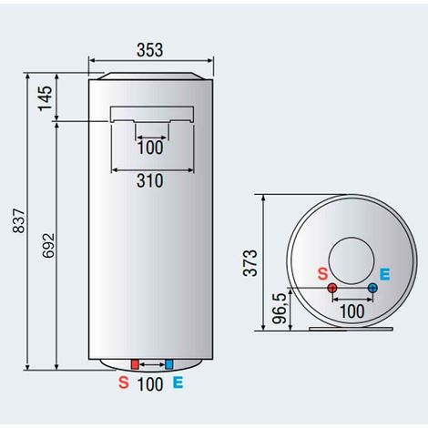 Ariston Group – Chauffe-eau à accumulation 50L vertical – Résistance blindée – Classe énergétique B – Écran LCD – Fonction Eco Evo – Technologie Waterplus