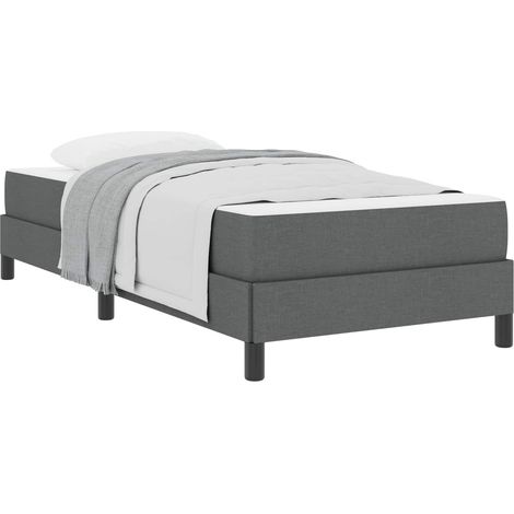Box Spring Bed with Mattress Dark Grey 90 x 190 cm Fabric vidaXL