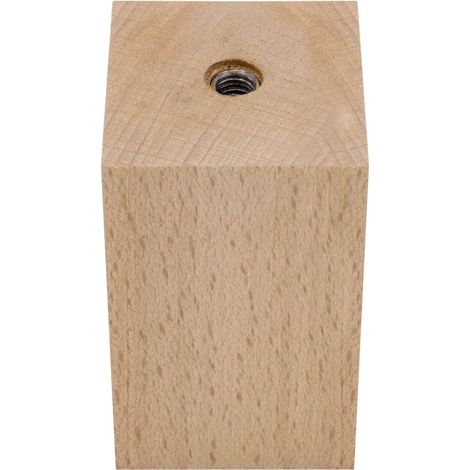 Pied de lit en bois hêtre à visser – Diamètre 50mm – Hauteur 80cm – Charge maximale 50kg – Certification PEFC – Cime